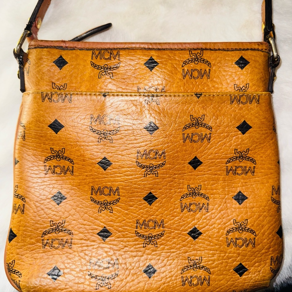 MCM Cognac Visetos Monogram Crossbody Bag - Picture 7 of 15